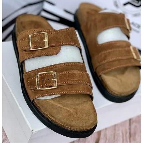 Buy Classy Male Brown Suede Leather Slippers in Nigeria