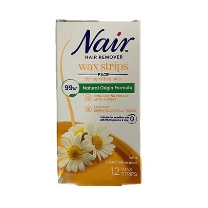 Facial Hair Wax Strips With Soothing Camomile Extract - 12 Strips