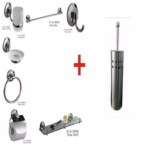 Bathroom Accessories 7 In 1 + Stainless Toilet Brush