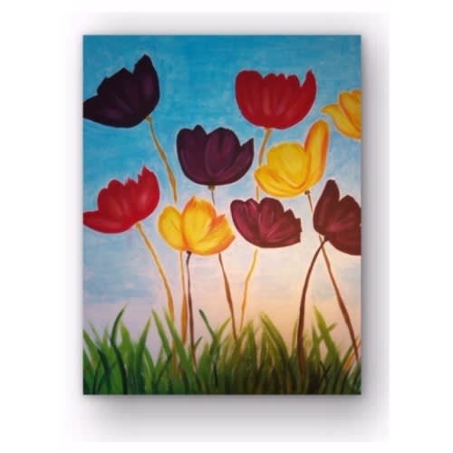 Wall Art Canvas Painting - Ready To Hang- Flowers