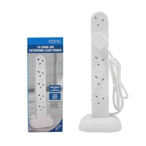 10 Way Gang + 2 USB Extension Tower - 2m