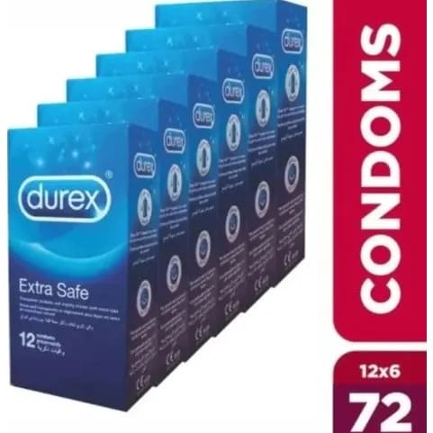 Durex Condoms - Extra Safe - 3 Packs Of 12pcs