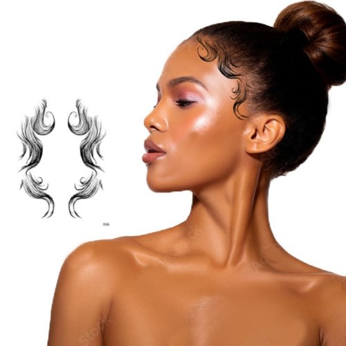 Temporal Baby Hairline Tattoo For Female -JSO7