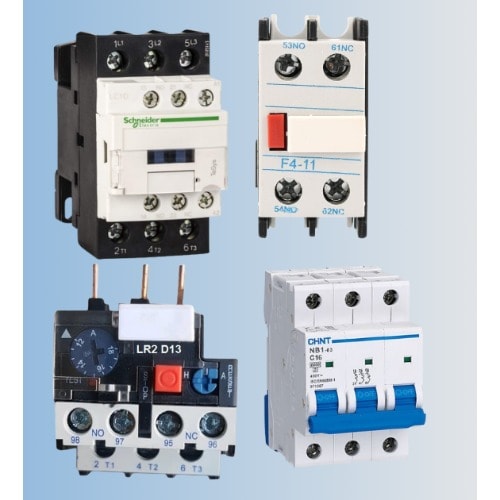 Schneider Contactor  32a With Overload Relay, Chint Mcb 3 Poles With Auxiliary Contact