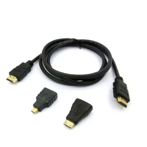 Full HD 3 In 1 HDMI To HDMI Mini HDMI Micro HDMI Cable