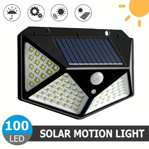 100 LED Motion Sensor Solar Wall Lamp