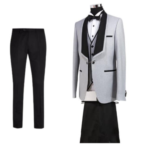 Turkey Designer Fitted Suit - 3 In 1 - Grey