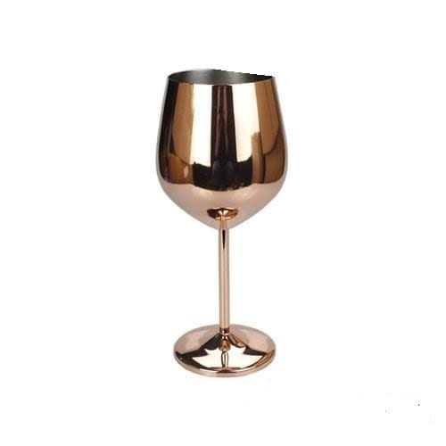 Steel Copper Wine Glass -rose Gold
