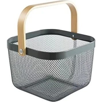 Multifunctional Mesh Basket With Wooden Handle