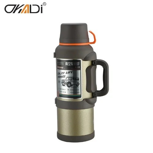 Stainless Steel Flask With 2 Cups - 4000ml - Grey