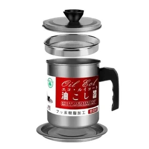 Stainless Steel Oil Filter +Strianer & Storage Container- 1.4l