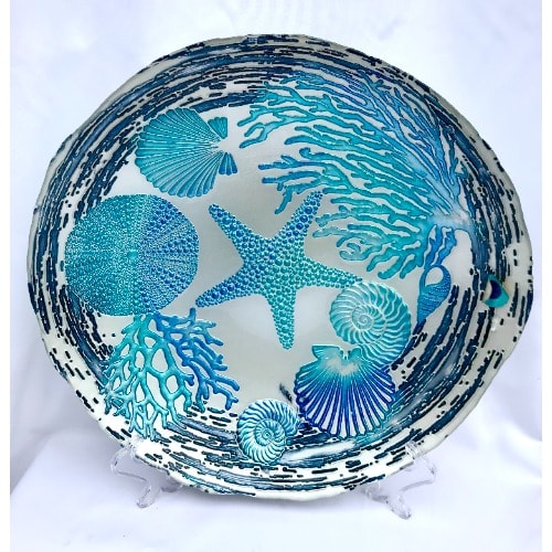 Artistic Accents  Turkey Handmade Silver Glass Decorative Bowl - 3X6"