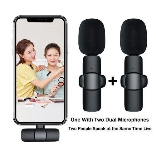 K9 3-in-1 Dual Wireless Microphone Lavalier Lapel Mic - Type C / Iphone And Android Phones