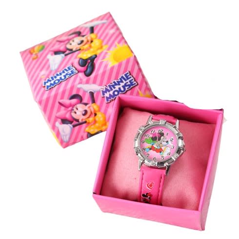Minnie Mouse Wrist Watch With Free Case - Pink