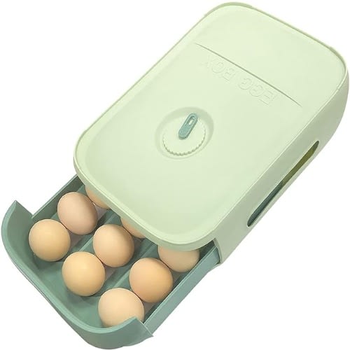 Egg Storage Box With Lock And Drawer - Rectangular