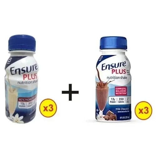 Ensure Plus Drink Vanilla + Chocolate Flavor - 237ml - 3 Bottles Each