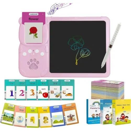 Kids Lcd Writing Tablet With Talking Flash Cards