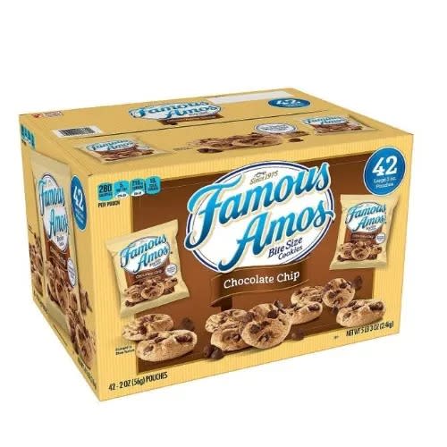 Famous Amos Bite Size Cookies X 42 Pieces - 1 Box