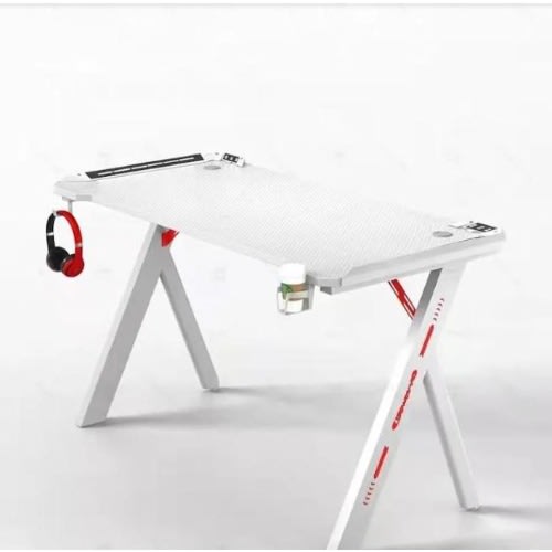 White Modern Studio/gaming Table 1.4mtr