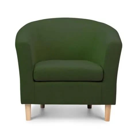 Single Fabric Seaters Sofa Tub - Army Green Armchair Bucket Chair