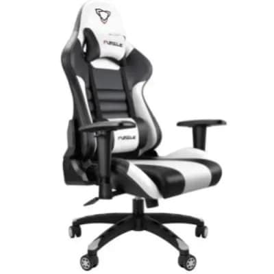 Ergonomic Gaming Chair With Footrest - Black/White