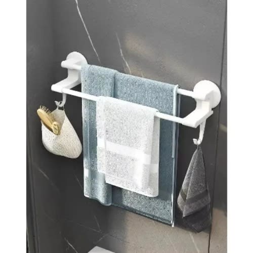 Towel Rack With Hooks - Double Pole