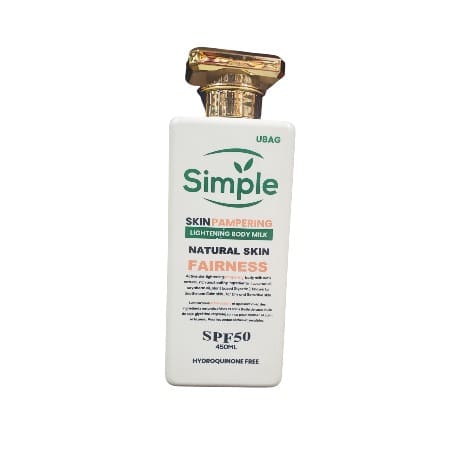 Ubag Simple Pro Whitening Body Milk Niacinamide+ Collagen 450ml