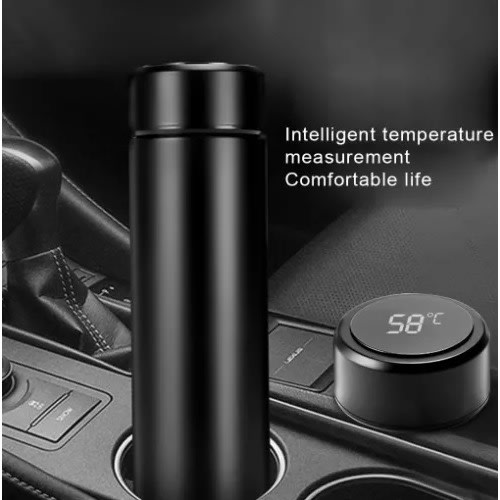 2 In 1 Stainless Steel Vacuum Flask - Smart Lcd Contact Screen Display Temperature