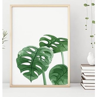Simple Plant Wall Art Prints - 6 Piece Set Room Wall Decoration - Natural Plants And Leaves