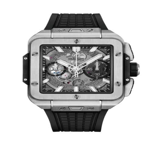Hublot Bang Square Wristwatch - Leather - Black