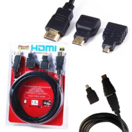Full HD 3 In 1 HDMI To HDMI+ Mini HDMI+ Micro HDMI Cable