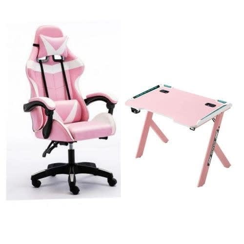 Set Of Executive Office Chair And Table With Led Lights