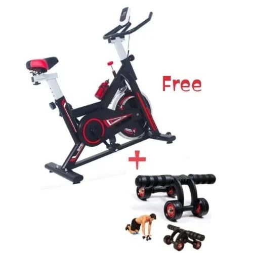 Spinning Bike With Display Screen + Free Ab Roller