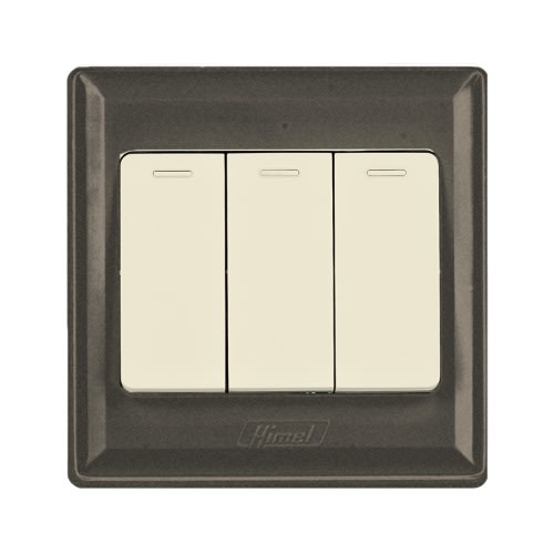 Himel Switch - Advanced Series - 10 Ax - 3 Gangs 2-way - HWDA3S2B - 250V - Brown