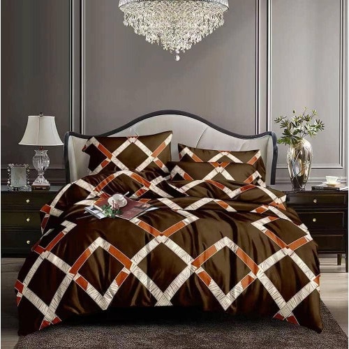 Bedsheet And Two R Pillowcases - Brown