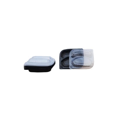 Disposable Food Container 2 Compartment 1000ML  - 10 Pcs