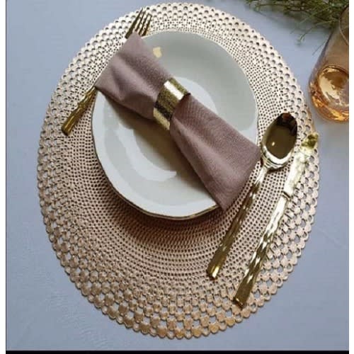 Gold Table Placemats - 12 Pieces