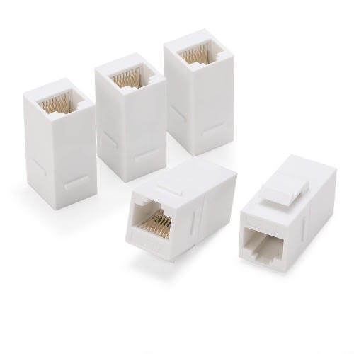 5pcs- Rj45 Female To Female Network Connector Plug Modular Coupler Joiner