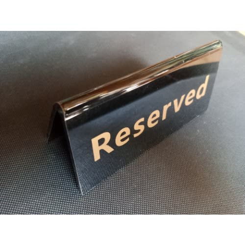 Plastic Table Reserved Sign