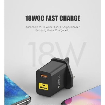 Difrank 18w Intelligent Fast Charger Black