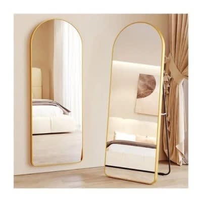 Full Length Arch Framed Dressing Mirror - Gold