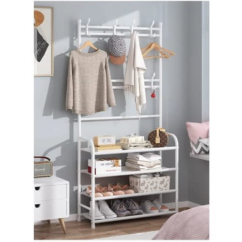 Cloth Rack Organizer For Hat/bag And Shoe 4 Layers- White