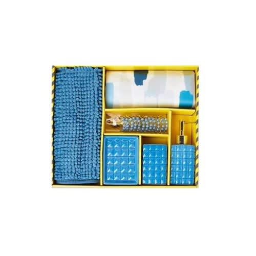Bathroom Gift Set - 17-piece - Blue Brushstrokes