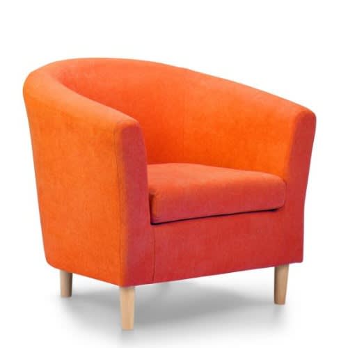 Single Fabric Seaters Sofa Tub - Orange Armchair/ Bucket Chair