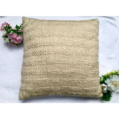 Cable Knitted Jacobean Toss Pillow  - 20in X 20in - Beige