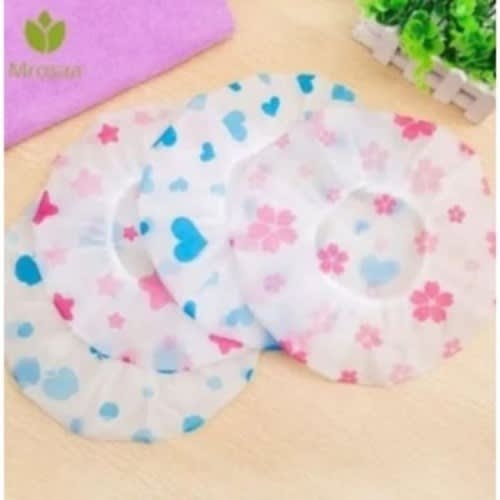 Shower Caps For Rain And Bath - 6 Pcs
