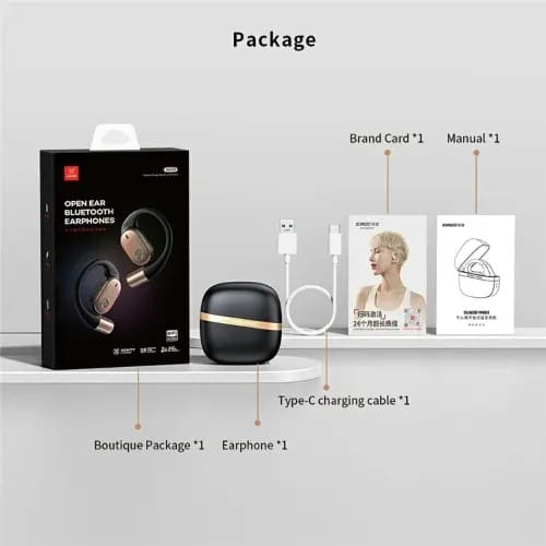 Open Ear Bluetooth Earphones - Black