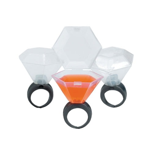 Plastic Wedding Ring Shot Glass Party Favors - 12 Pieces