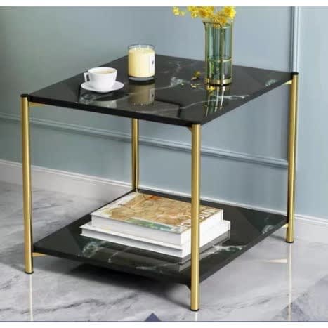 Squared Shape Console Marble Side Stool For Living Room And Bedroom