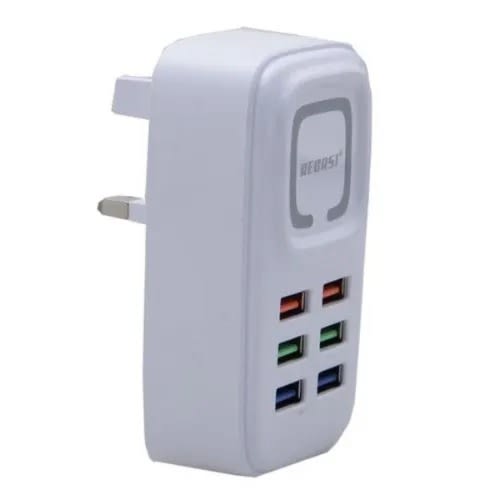 RECRSI 8-USB Port Fast Cell Phone Charger With Auto ID -6A